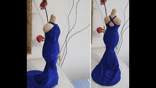 خطوات عمل جوب فستان سواريه ديل طاووس