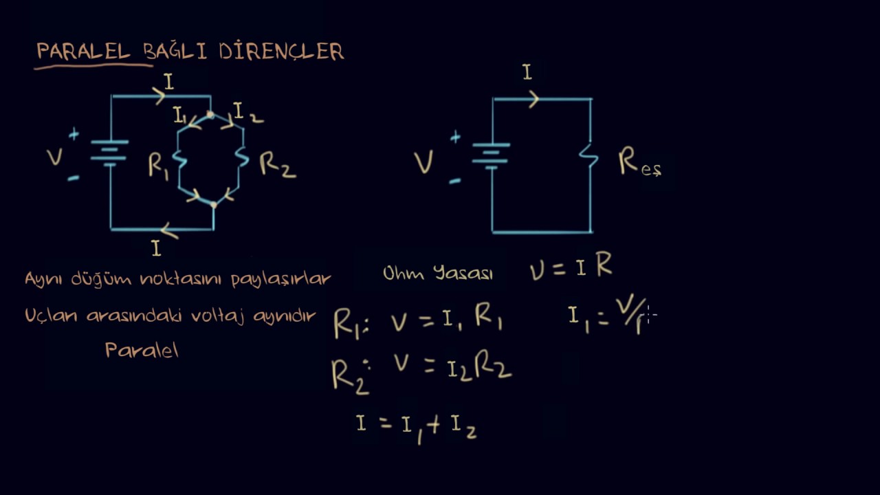 Paralel Bağlı Dirençler – 1 (Fizik) (Eletrik Mühendisliği)