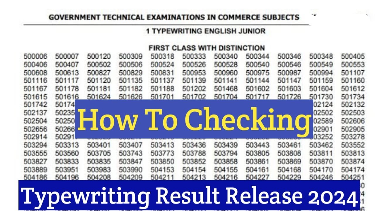 TNDTE Typewriting Result Release 2024