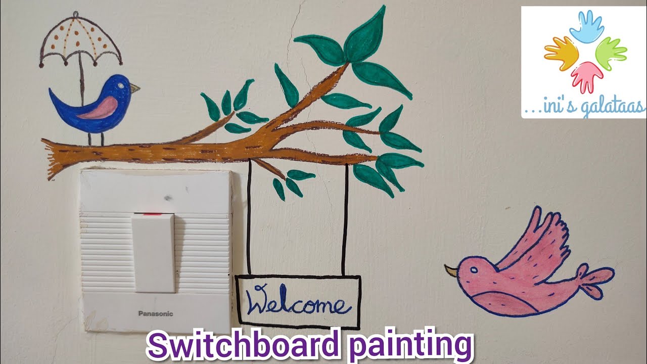 simple and easy Switchboard painting:|:wall painting using sketch ...