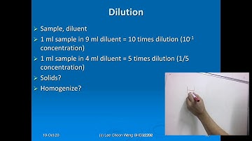 Calculate dilution factor and concentration when diluting liquid and solid samples in microbiology