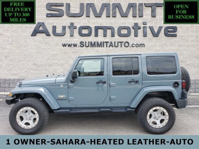 2014 JEEP WRANGLER UNLIMITED SAHARA 4 DOOR ANVIL CLEARCOAT WALK AROUND  REVIEW 10587 SOLD! SUMMITAUTO - YouTube