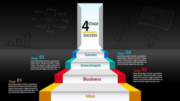 4 Steps Staircase style template design in PowerPoint