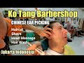 💈$10 KO TANG Barbershop EAR PICKING, Haircut, Shave, Hair Wash, Head Massage 🇮🇩JAKARTA INDONESIA