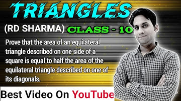 Prove that area of the equilateral triangle described on the side of a square is half the area of