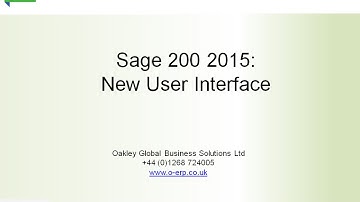 Sage 200 2015 - New User Interface