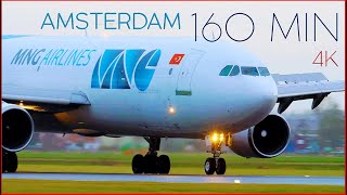 160-Minute Amsterdam Airport Plane Spotting Spectacular, AMS Aviation - 4K