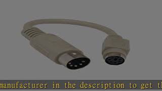 Kentek 6 Inch in DIN5 at Male to Mini DIN6 PS/2 Female Keyboard Adapter Converter Cable Cord DIN5 5