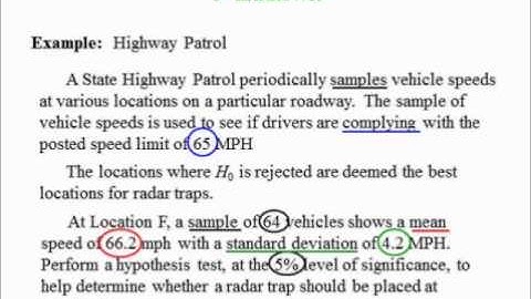 Adv Business Statistics lecture 1 (4 of 5) -- Hypothesis testing involving one population mean