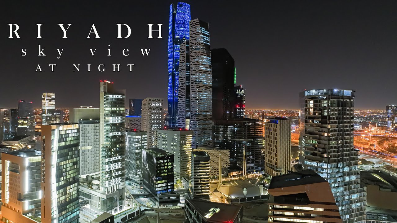 تصوير جوي الرياض ليلاً