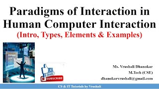 HCI 3.8 Paradigms of Interaction with Examples | HCI