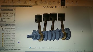 crankshaft and piston ,4 cylinder engine #solidworks #autoparts #design #mechanical #practice