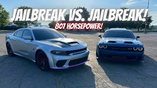 2022 DODGE CHARGER SRT JAILBREAK VS 2022 DODGE CHALLENGER SRT JAILBREAK! *STREET RACING*