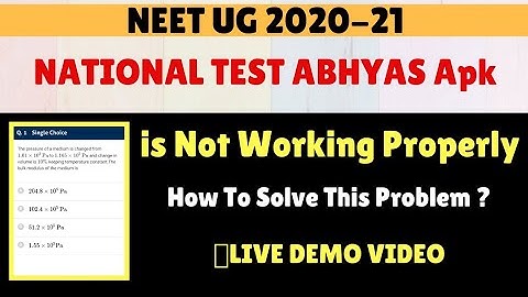 NEET 2020 National Test ABHYAS App is Not Working Properly / How To Solve this Problem ? / LIVE Demo