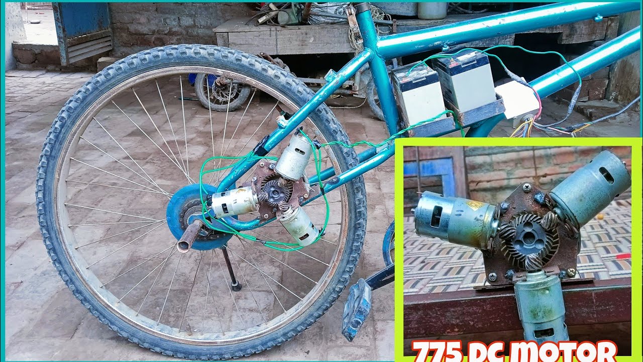 How to make electric bike using 775 dc motor electric cycle kaise