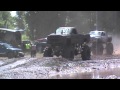 Mega Mud Truck loses Drive shaft and rolls the truck