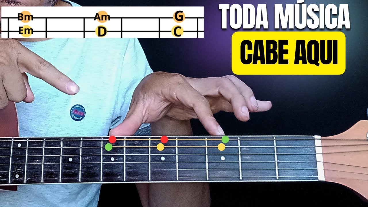 6 movimentos simples que TOCAM TUDO em tom maior e TOM MENOR também | Aula de violão