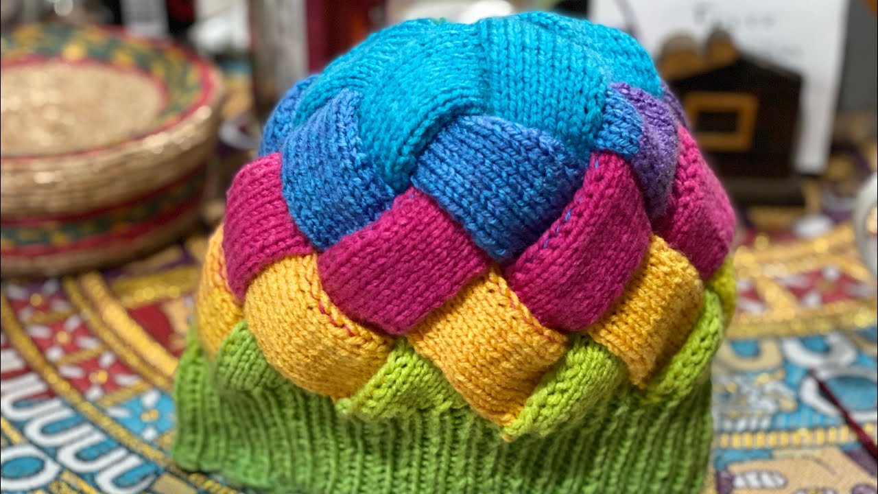 Cómo tejer gorro Entrelac a dos agujas para DIESTROS