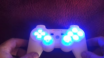 White Dualshock 3 w Clear buttons and blue leds