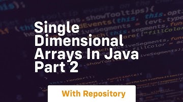 single dimensional arrays in java part 2