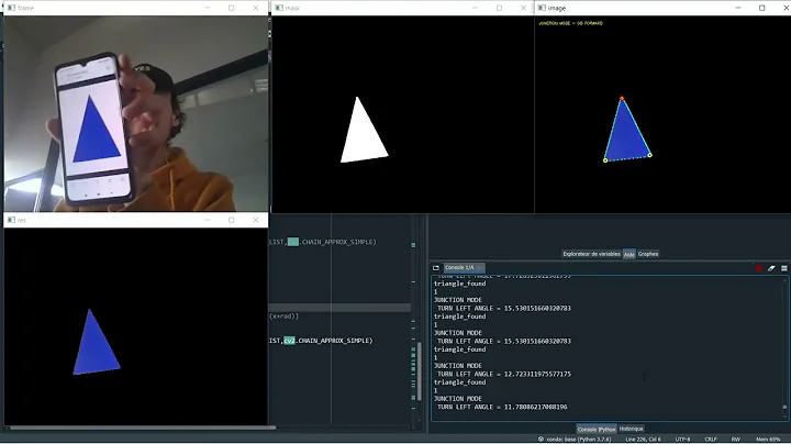 Arrow (triangle) orientation detection based on OpenCV Python