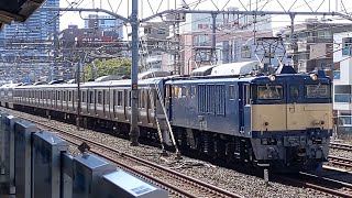 【E217系NN廃車回送】JR東日本 EF64 1031号機+E217系都クラY-21編成 配9744レ 長野行 東神奈川駅通過！[2024.02.28(水)]