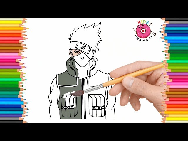 coloring Kakashi Hatake #satisfying #markers #coloring #ASMR #asmrvide