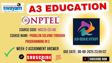 NPTEL Problem Solving through Programming in C Week 2 Assignment Answers | NOC25‑CS140 Jul–Dec 2025