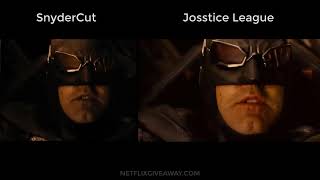 [Justice League Comparison] Batman enters the battle with Batmobile - Snydercut vs Josstice League