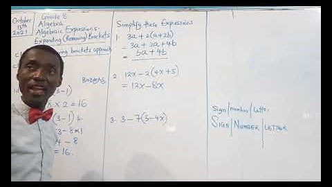 ALGEBRA algebraic expressions REMOVING SIMPLE BRACKETS Grade 8 JS2