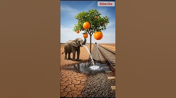 Elephant saved the orange tree from drying up by watering it daily 😭🌱#ai #save #tree #elephant#shiny