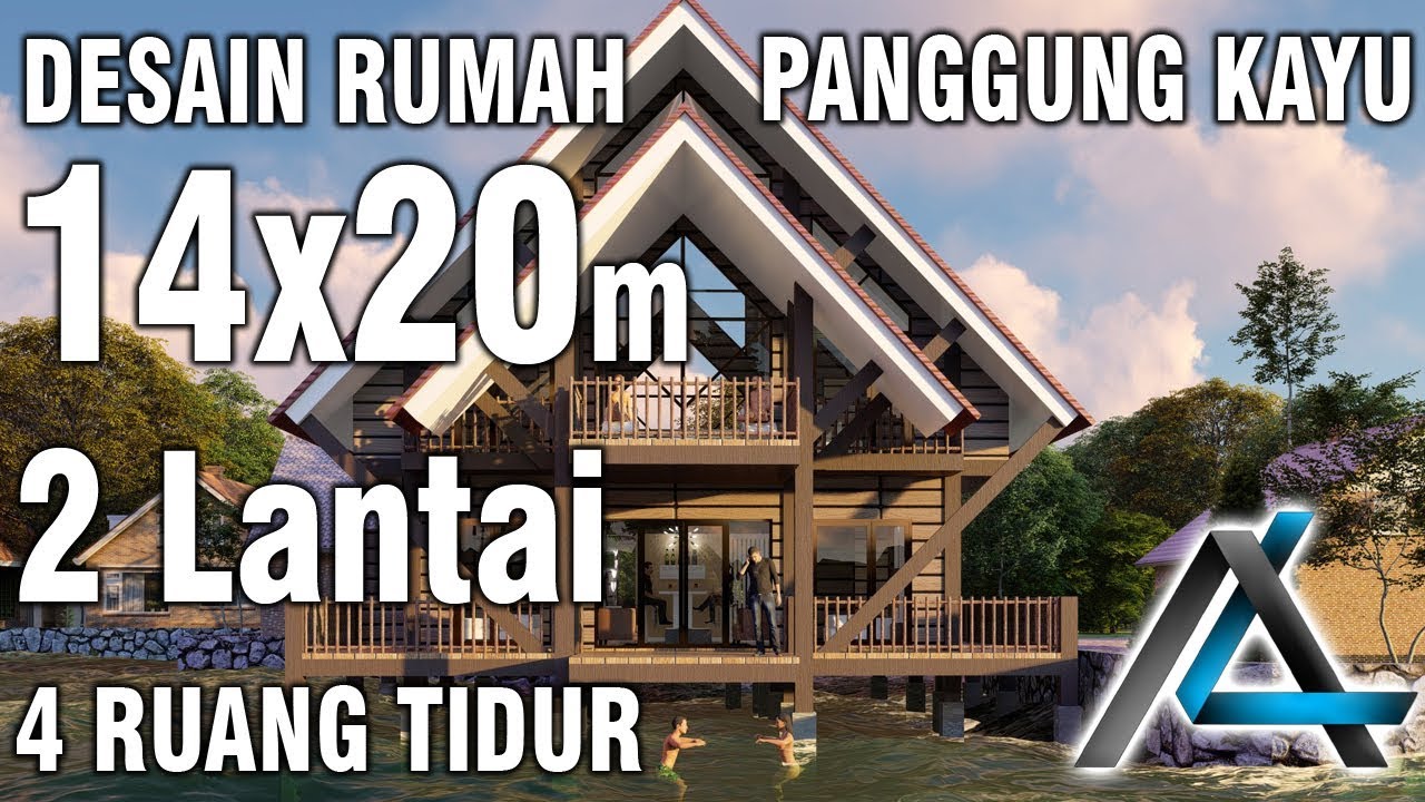 Desain Rumah Panggung2 Lantai14x20 Meterrumah Kayuniasjasa