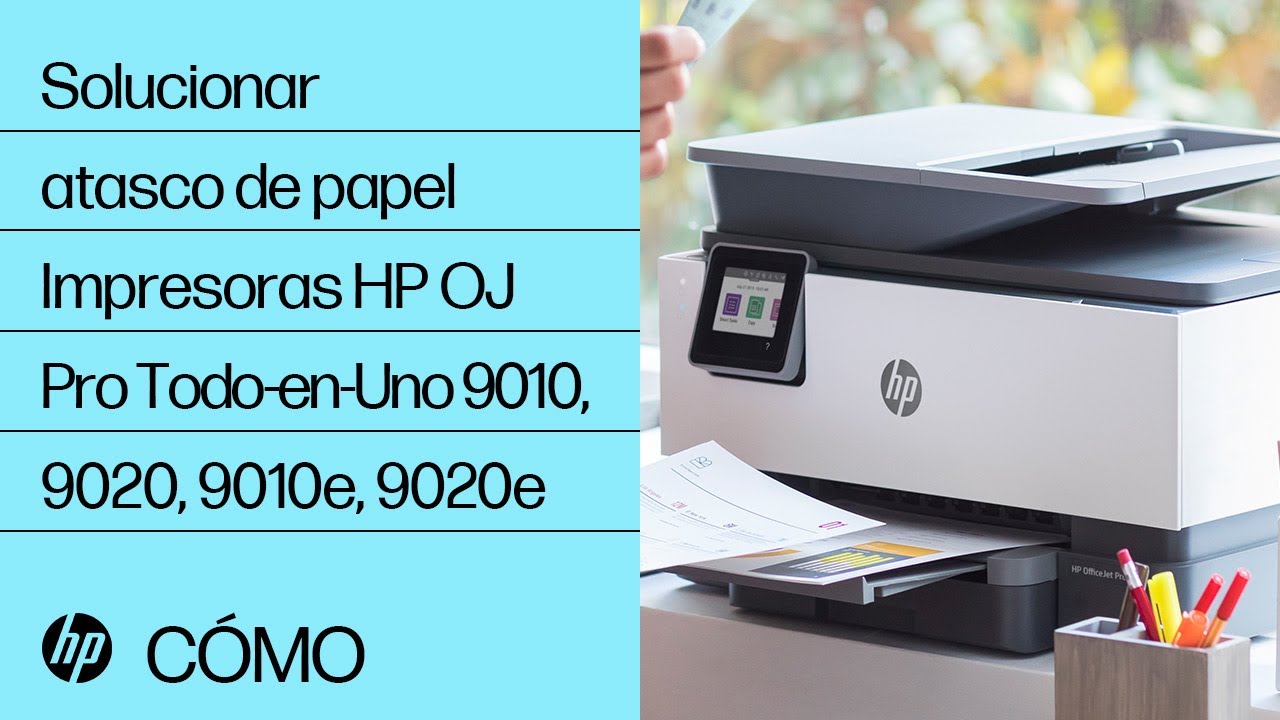 Solucionar atasco de papel | Impresoras HP OfficeJet Pro Todo-en-Uno 9010,  9020, 9010e, 9020e | HP - YouTube