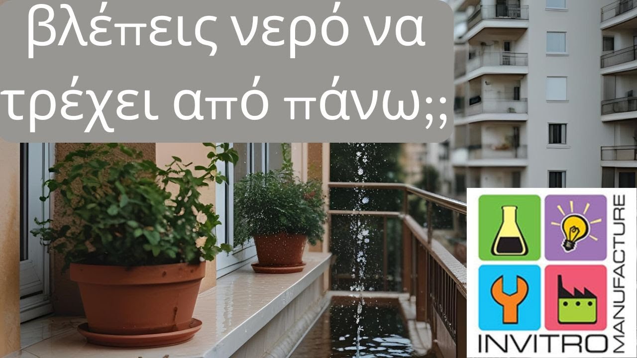 Βίντεο: 2 λεπτά: νερά στο ταβάνι του μπαλκονιού;