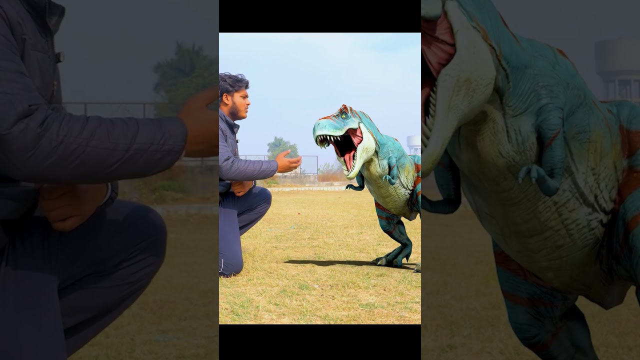 T-rex Dinosaur Vs Wizard Magic Fight