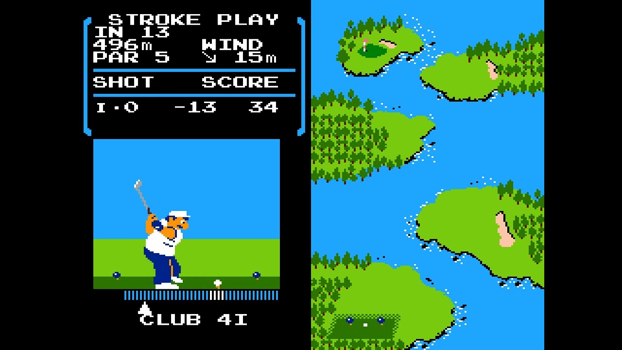 Golf (Famicom Disk System, 1986) – 18-Hole Session Single Player