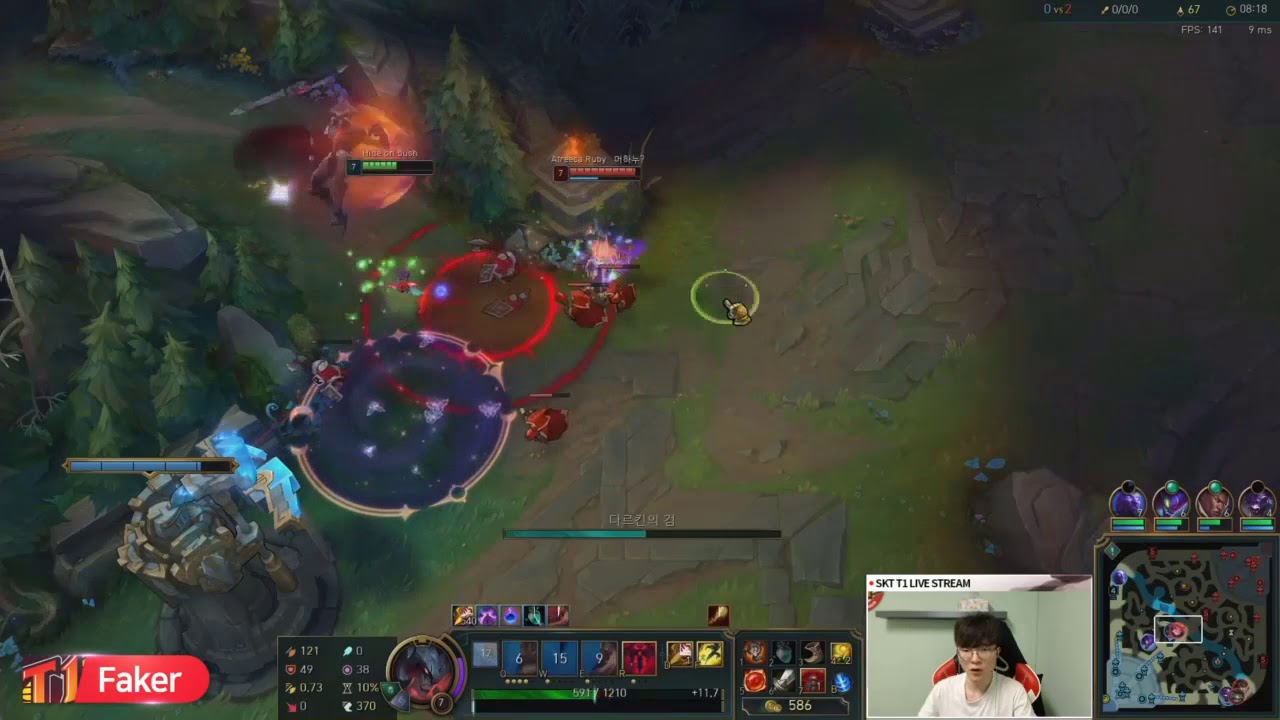 SKT Faker Aatrox, KDA 1/3/1. Stream Dec 21, 2018