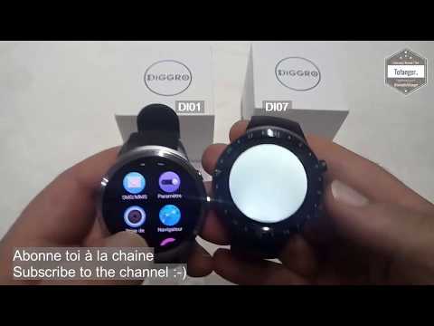 Comparaison Smartwatch Diggro DI01 et DI07