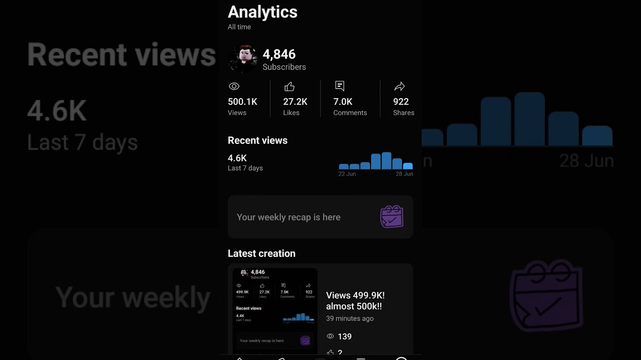 Guys TYSM FOR 500K VIEWS HALF WAY TO 1M