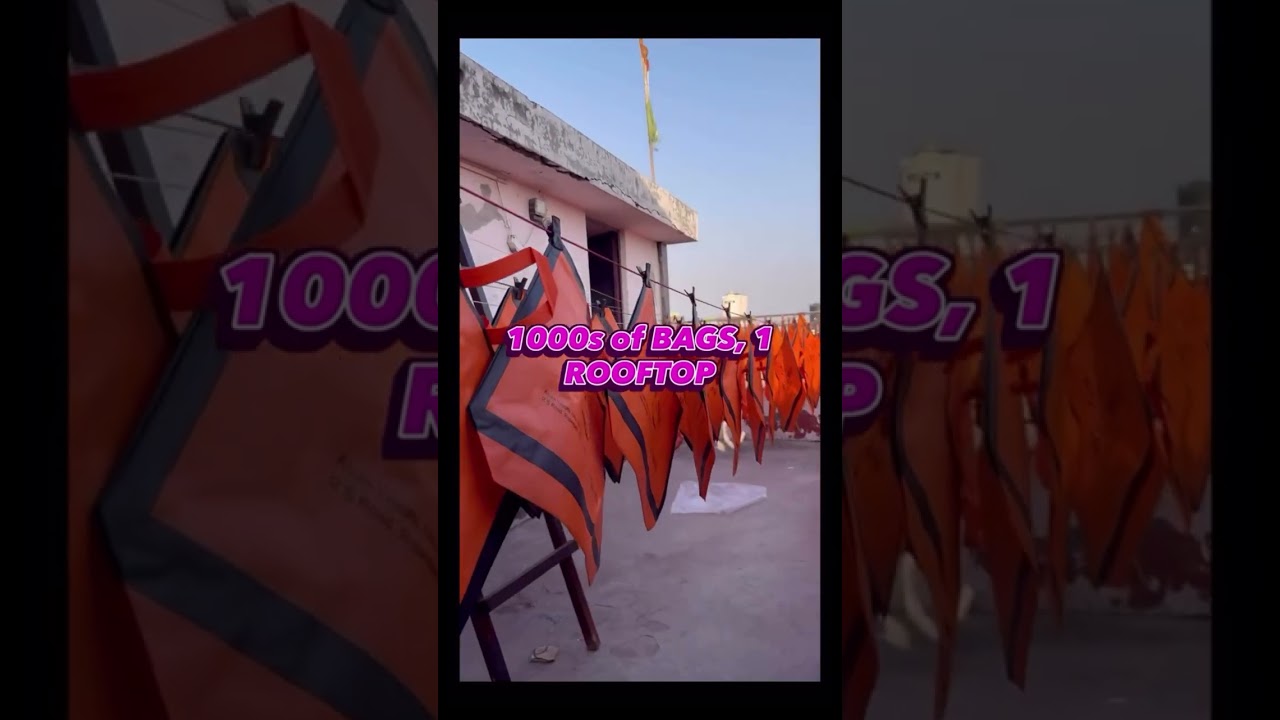 Orange Metallic B.O.P.P. Bag with Black Print — Bold Premium Carry Bag | Karnataka