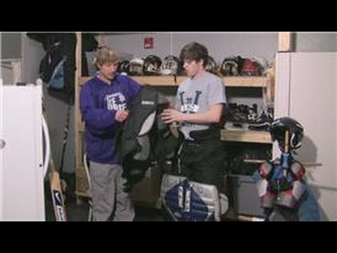 Ice Hockey Tips : How to Put on Hockey Goalie Pads - YouTube