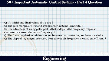 MCQ Questions Automatic Control Systems - Part 4 with Answers
