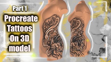 How to design tattoos in procreate 5.2 on 3d models