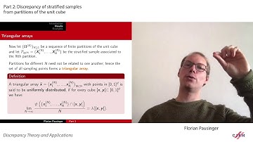 Florian Pausinger: Part 2: Discrepancy of stratified samplesfrom partitions of the unit cube