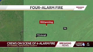 Multiple crews battle four-alarm fire in downtown Kittanning