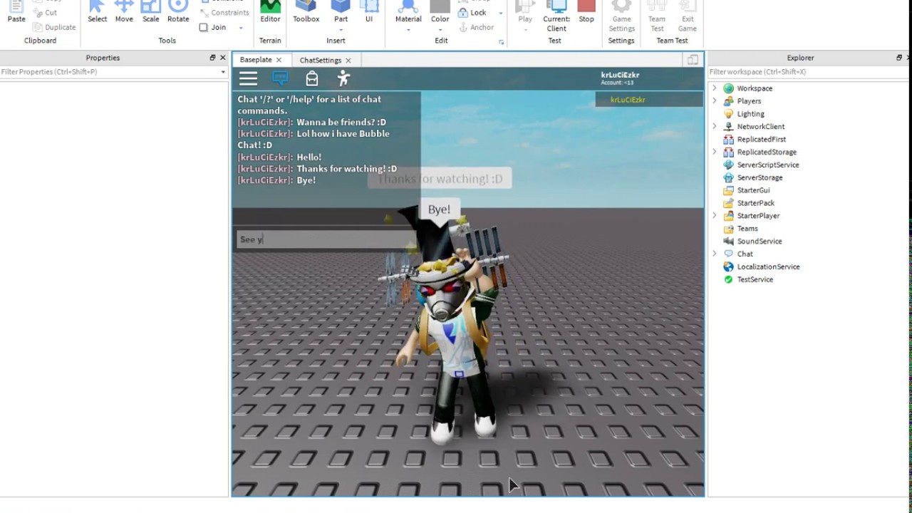 Roblox Chat Settings - how to enable bubble chat on roblox studio