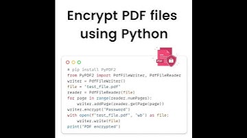 Encrypt PDF files using Python #python #artificialintelligence #pythonprogramming