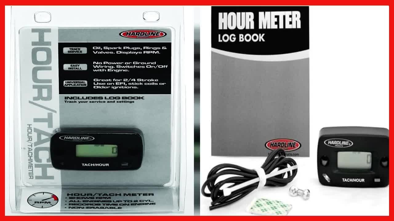 Great product Hardline Products HR80612 Hour Meter/Tachometer for up to 2Cylinder Engines
