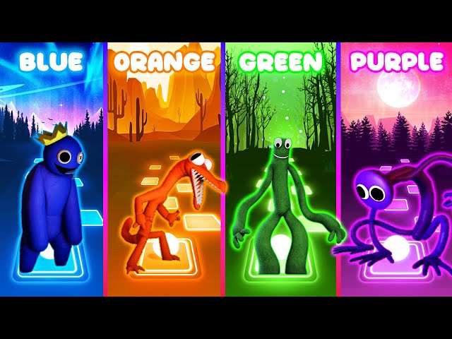 Rainbow Friends - Blue VS Orange VS Green VS Purple - Tiles Hop! 