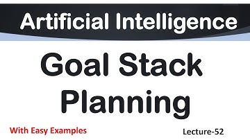 Lec-52 | Goal Stack Planning in AI | Working of Planning System | AI Tutorial in English